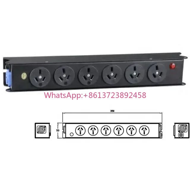 Australia Power Strip 1 Powercon Input Power Distribution Box with 4 Australia Socket Output or 6 Edison Socket Output