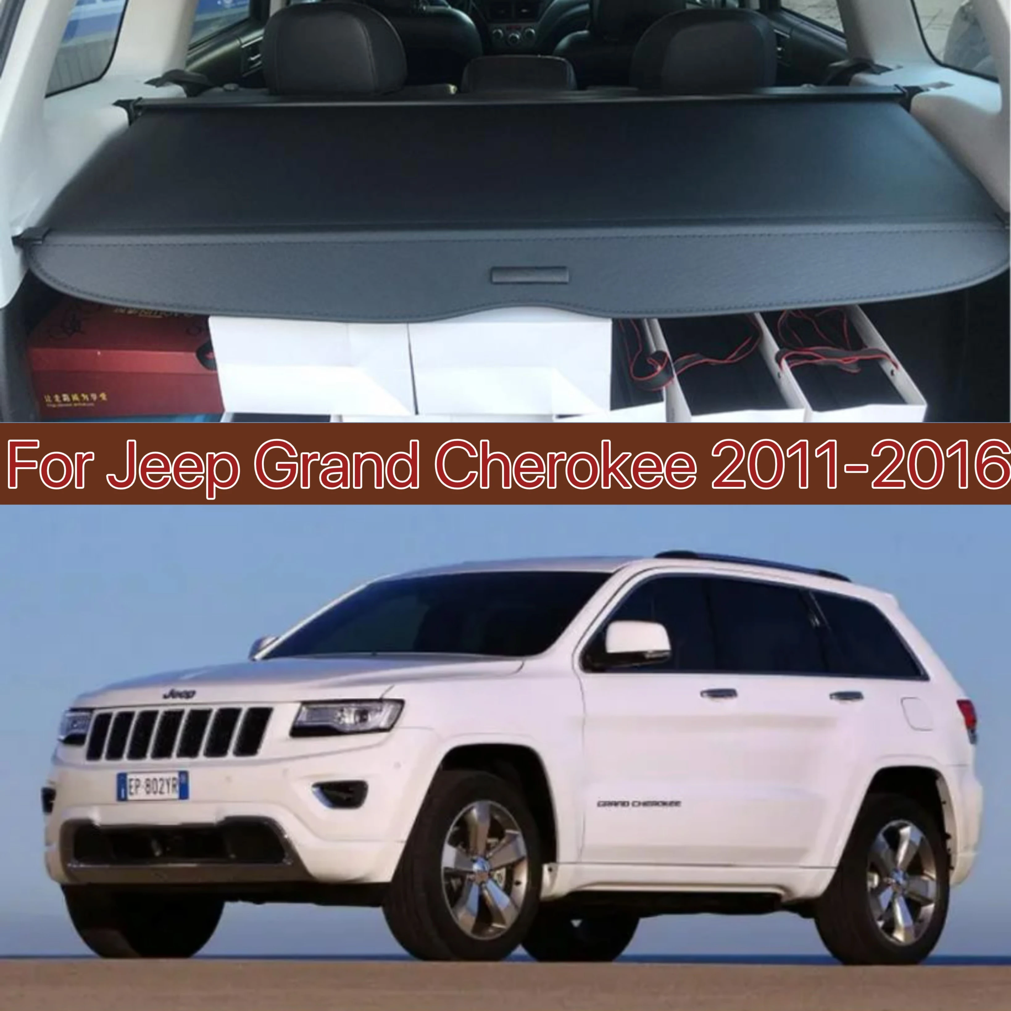 

Trunk Cargo Cover For Jeep Grand Cherokee 2011-2016 Security Shield Rear Luggage Curtain Partition Privacy Car Accessories