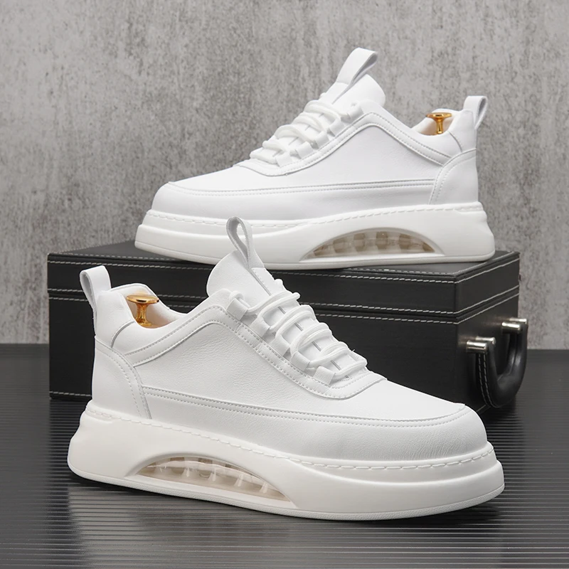 Massage Men Casual Shoes Fashion Lace Up Trend Design Male White Chunky Sneakers Breathable Men Sport Leisure Walking Shoes