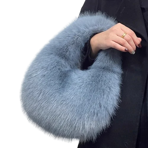 Moda macia bolsa de pelúcia para mulheres meninas luxo pele macia pequeno saco cor sólida sacola bonito outono inverno bolsas presentes