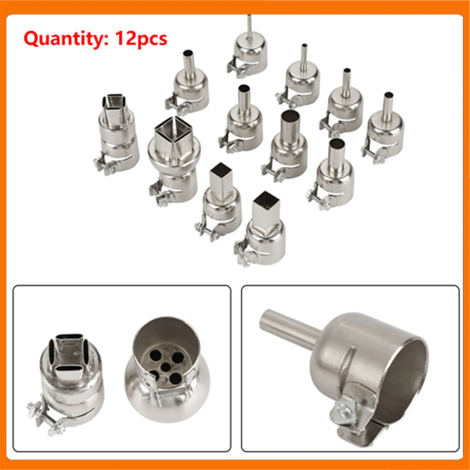 

12pcs Heat Gun Nozzles Kit For 850 Hot Air Soldering Station Repair Tool Accessory