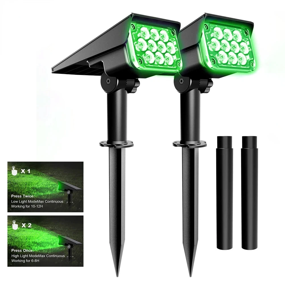 

Adjustable Solar Spotlight Solar Garden Light IP65 Solar Power Green Light For Yard Path Tree Decor Solar Light Outdoor