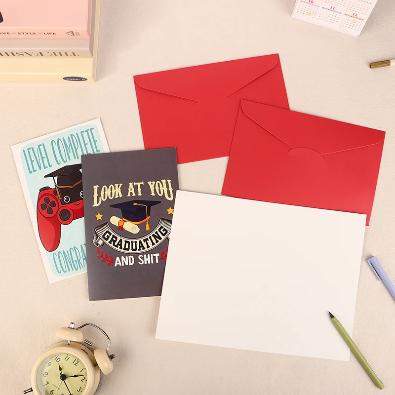 Cartoon Character Greeting Card With Envelope Fun Graduation Greeting Card Gift For Family Friends
