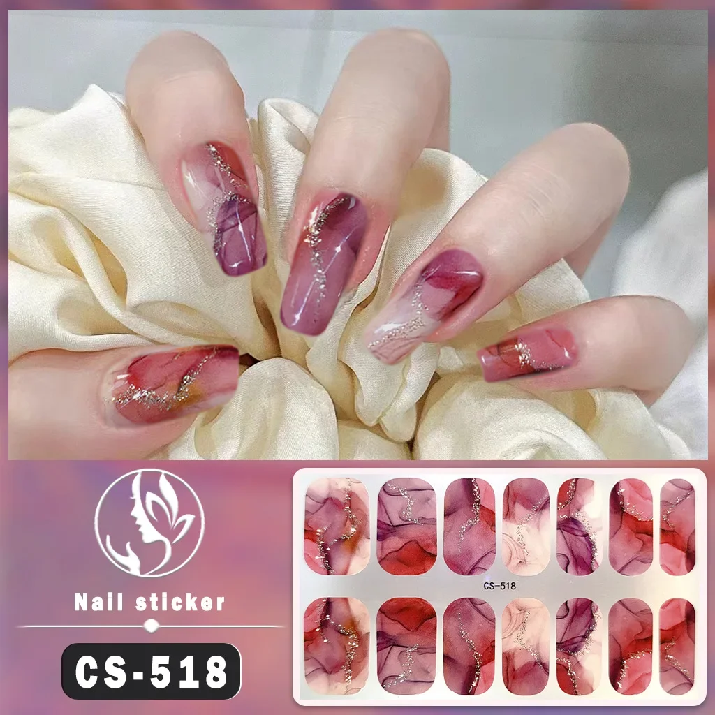 DIY pegatinas para uñas sin hornear, mármol de larga duración, flores frescas, Navidad, otoño, tiras para uñas, parche, venta al por mayor, prensa en las uñas