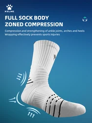 KELcloser-Chaussettes de basket-ball mi-longues pour hommes, bas de serviette solide, chaussettes de sport de course d'élite, chaussettes professionnelles américaines pour jeunes