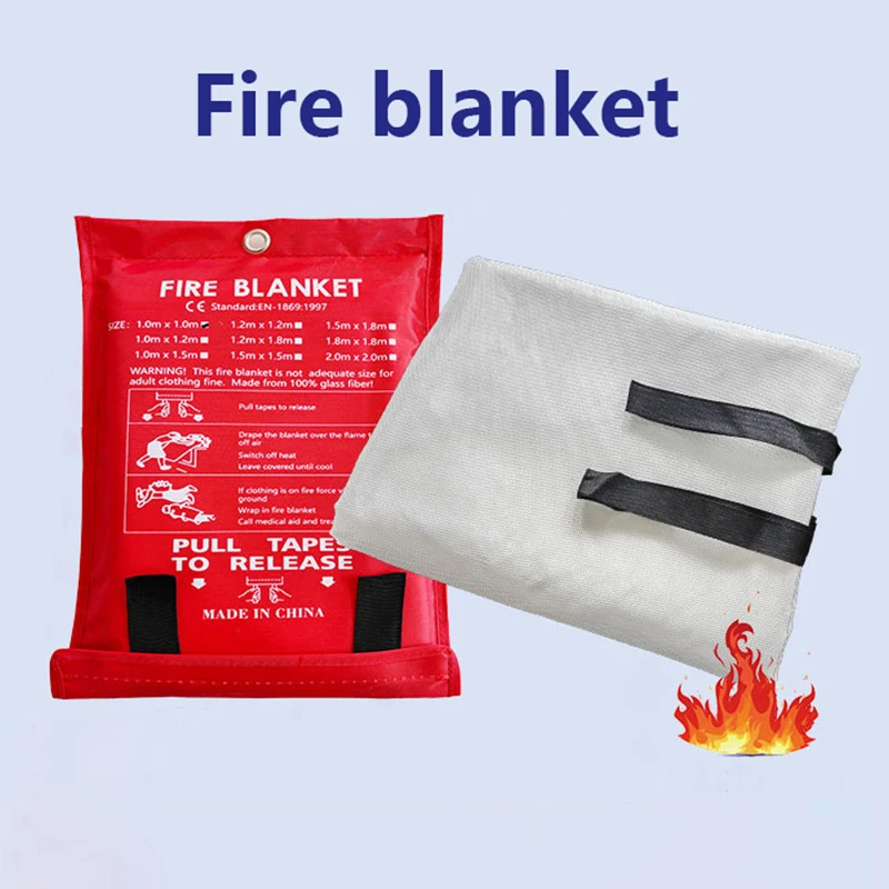 بطانية طوارئ مضادة للحريق ، مناسبة للاستخدام في الهواء الطلق ، المنزل ، المطبخ ، المدرسة ، الموقد ، رف الشواء ، السيارة ، المكتب