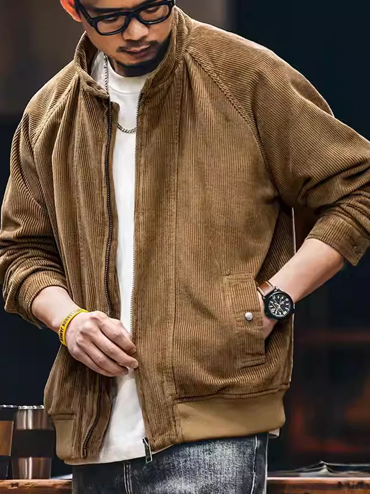 

Large Size Corduroy Jaet Men's Spring Autumn Loose Retro Trendy Color American Casual Outerwear Youth Faion