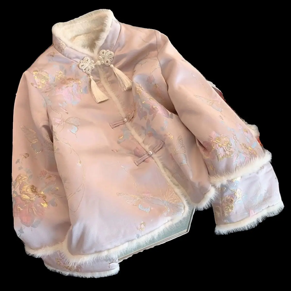 Chaqueta de traje Tang Floral Vintage para mujer, abrigo de lana para mujer, ropa de algodón bordada, chaqueta Cheongsam, Primavera, otoño, 2024