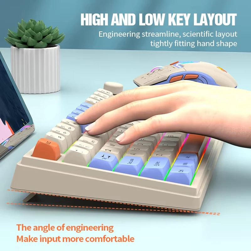 Dual-Mode Wireless RGB Backlight Gaming Keyboard And Mouse Combo With LED Display Screen&Knob Computer Keyboard For PC Computer