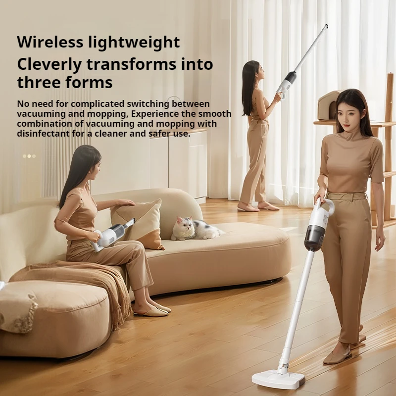 Cordless Vacuum Cleaner 2 in 1 Vacuum and Mop 22000Pa Strong Suction Lightweight 130° Multi Angle Brush Home Pet Hair Cleaner