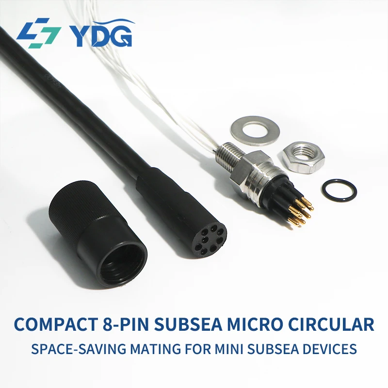 MCIL8F+MCBH8M SubConn Compatible Mating Pair Micro Underwater Connectors Male&Female Gold Plated SS Marine Deep Sea Marine ROV
