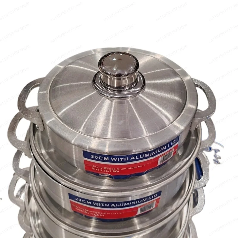 Export Sanding Aluminum Pot Set 6-Piece, Middle East Africa Aluminum Pot, Soup pot Cookware Set, Thick