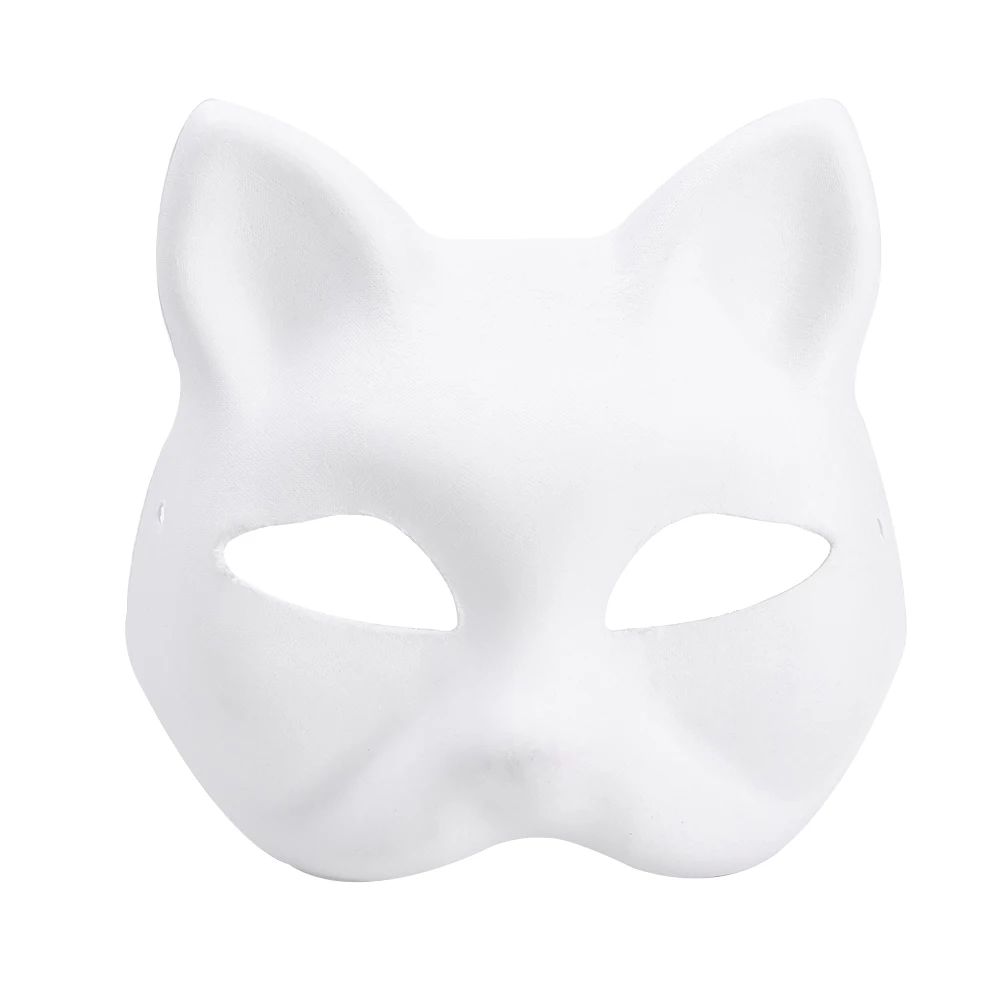 1/3Pcs Masks Blank Cat Mask DIY White Plain Party Cosplay Painting Face Unpainted Paper Accessories Fox Mask Craft Hand Painted