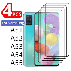 1/2/3/4PCS For Samsung A51 Glass Samsung Galaxy A51 Tempered Glass Full Cover Glue Screen Protector Samsung A51 A52 A53 A54 A55