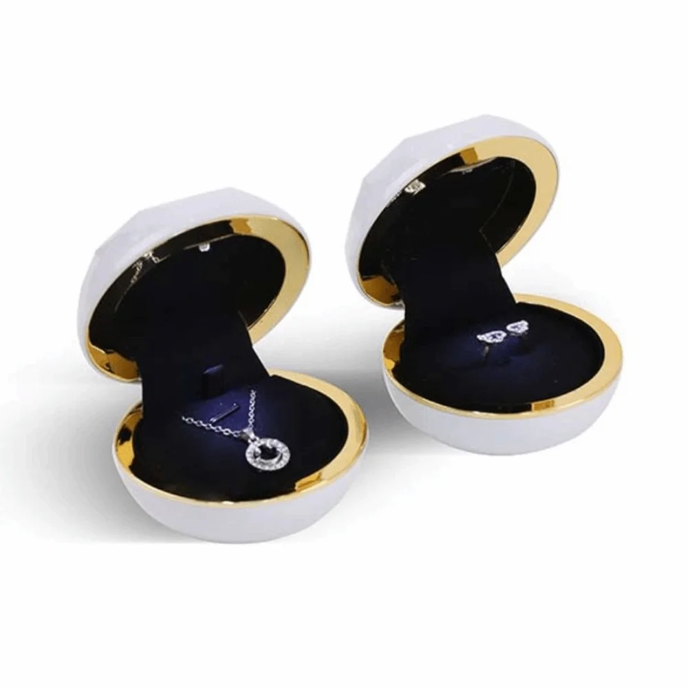 

Роскошная LED-подсвечиваемая шкатулка для украшений: бархатный мини-футляр для кольца и ожерелья, идеальный для предложения руки и сердца, помолвки, подарка на день рождения