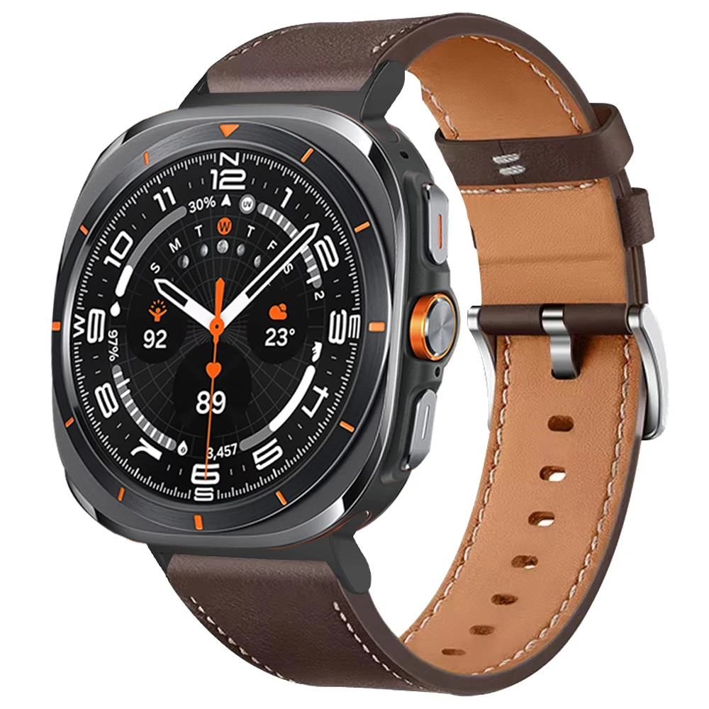 Leather Strap for Samsung Galaxy Watch Ultra Business Band Bracelet for Galaxy Watch Ultra 47mm Casual Watchband Accessories