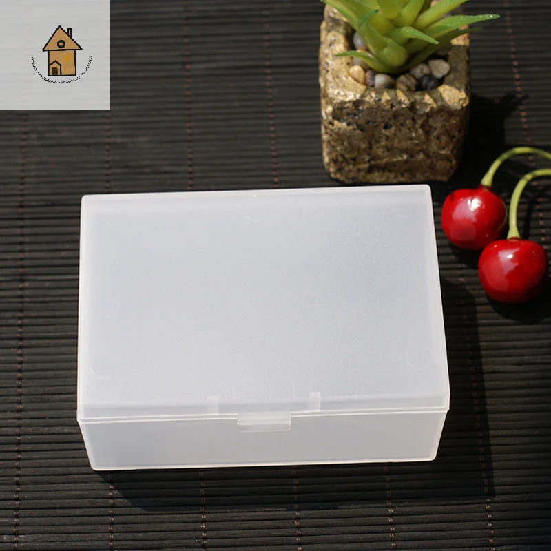 

Transparent Plastic Box Square Semi Transparent Packaging Box Portable Plastic Storage Box Dust-proof Jewelry Storage Box