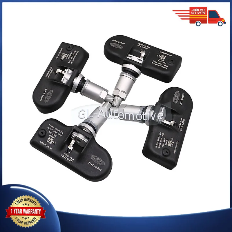 1/4PCS 433MHZ Samochodowy czujnik ciśnienia w oponach TPMS do Chrysler 300C Town & Country Dodge Journey Jeep Cherokee Wrangler 56053031 AD