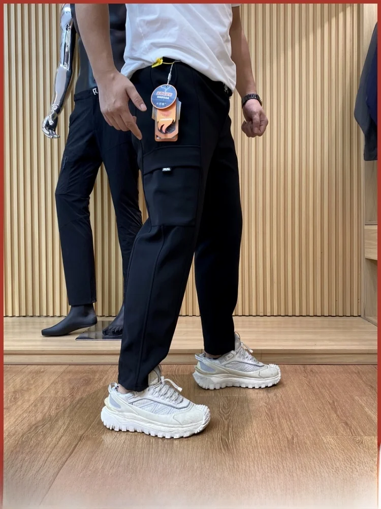 

Thiened Fce уличные повседневные брюки ветрозащитные водонепроницаемые повседневные брюки с эластичной резинкой на талии для мужчин и женщин зимние готовые брюки