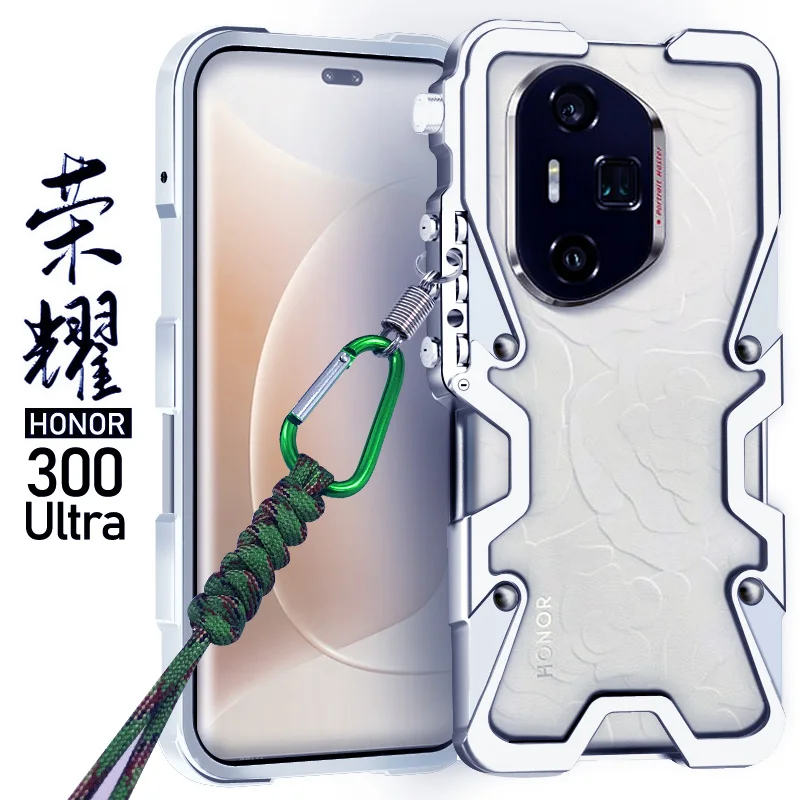 

Luxury aluminum alloy hollow heat dissipation Phone Case For Honor 300 Ultra Fall prevention Back Cove For Honor 300 Pro