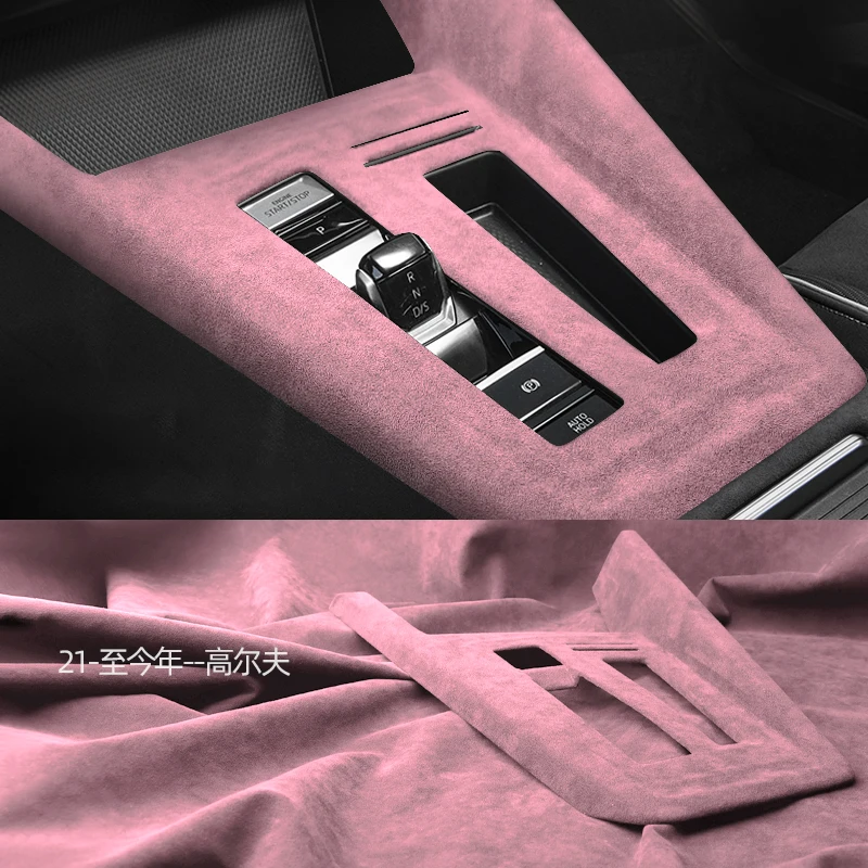ABS Suede Central Control Gear Shift Panel, Water Cup Frame, Interior Patch For Volkswagen Golf 8 Rline Pro 2021-2024 2022 2023