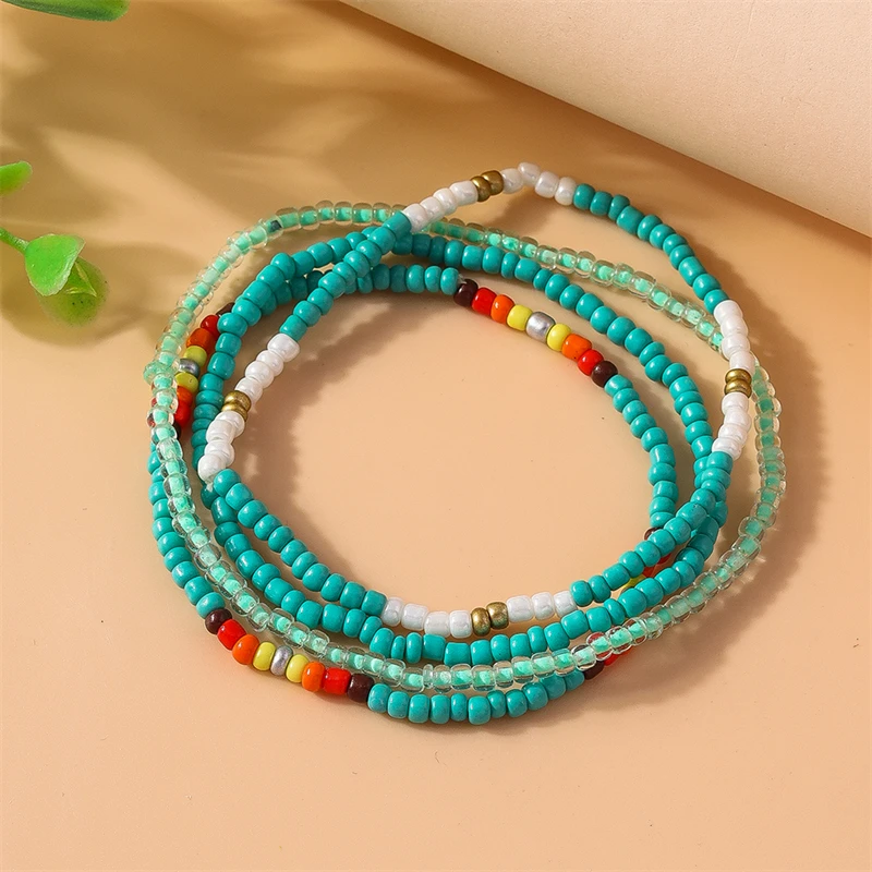 4 teile/satz böhmische handgemachte bunte perlen armbänder für frauen elastische perlen armbänder mädchen party holdiay schmuck dekoration – Detail 15