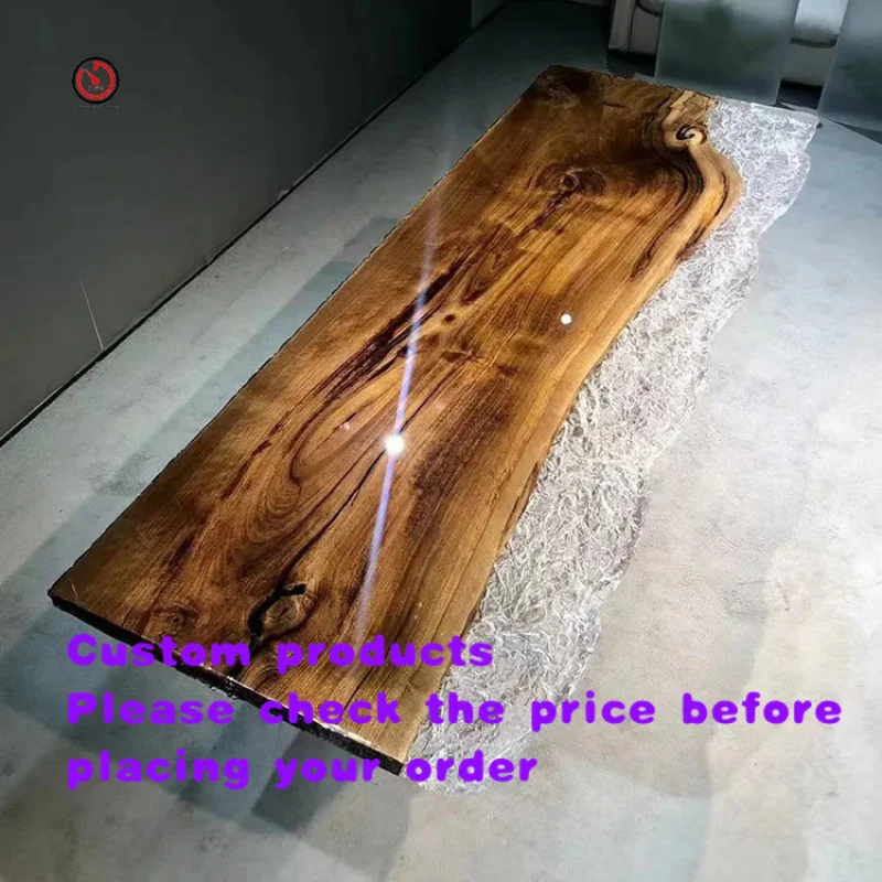 custom.TT luxury premium handmade rectangular kitchen live 12 seater custom wooden epoxy dining table