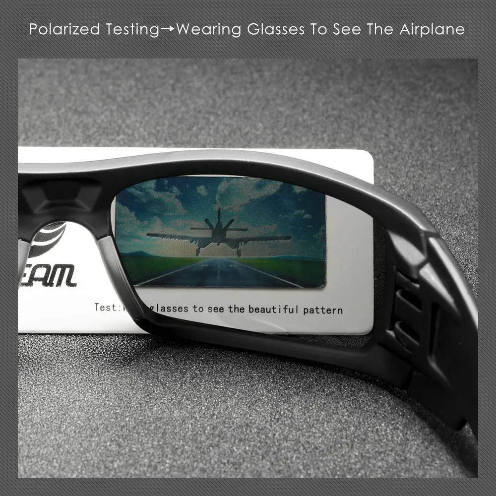 KDEAM All Black Fishing Sunglasses Men Outdoor Sports Sun Glasses Photochromic Lens With Zipper Case