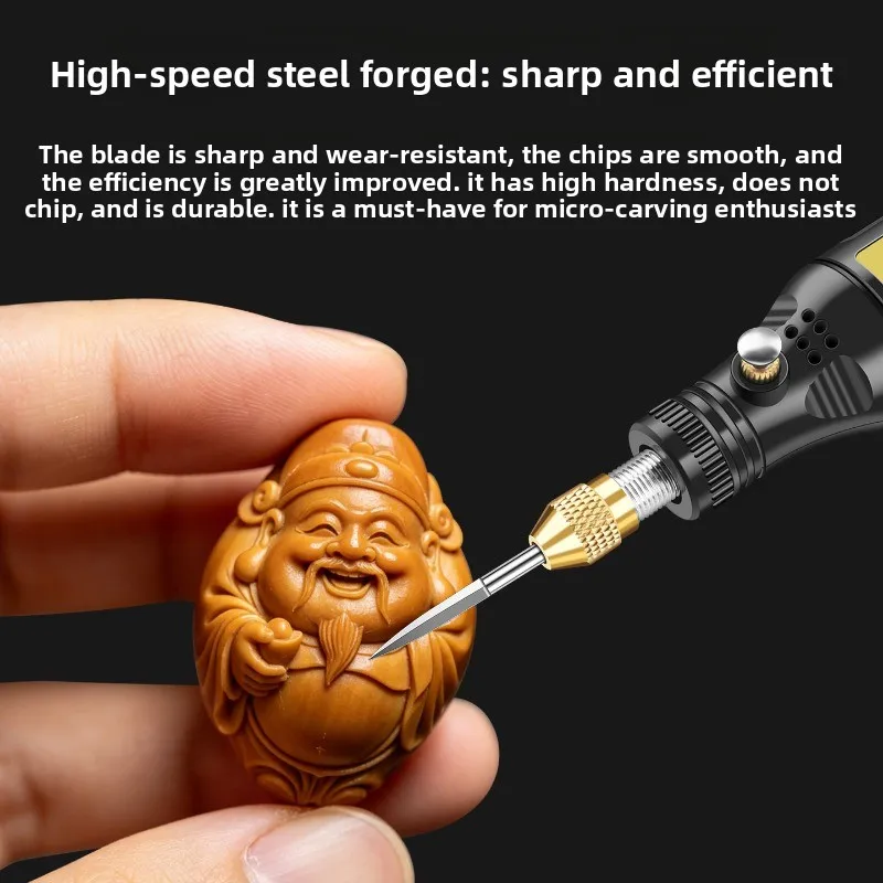 Electric Engraving Bit Set High Speed Steel Sword Shape Burrs Fine Carving Wood Micro Carving Drill Bits for Woodworking