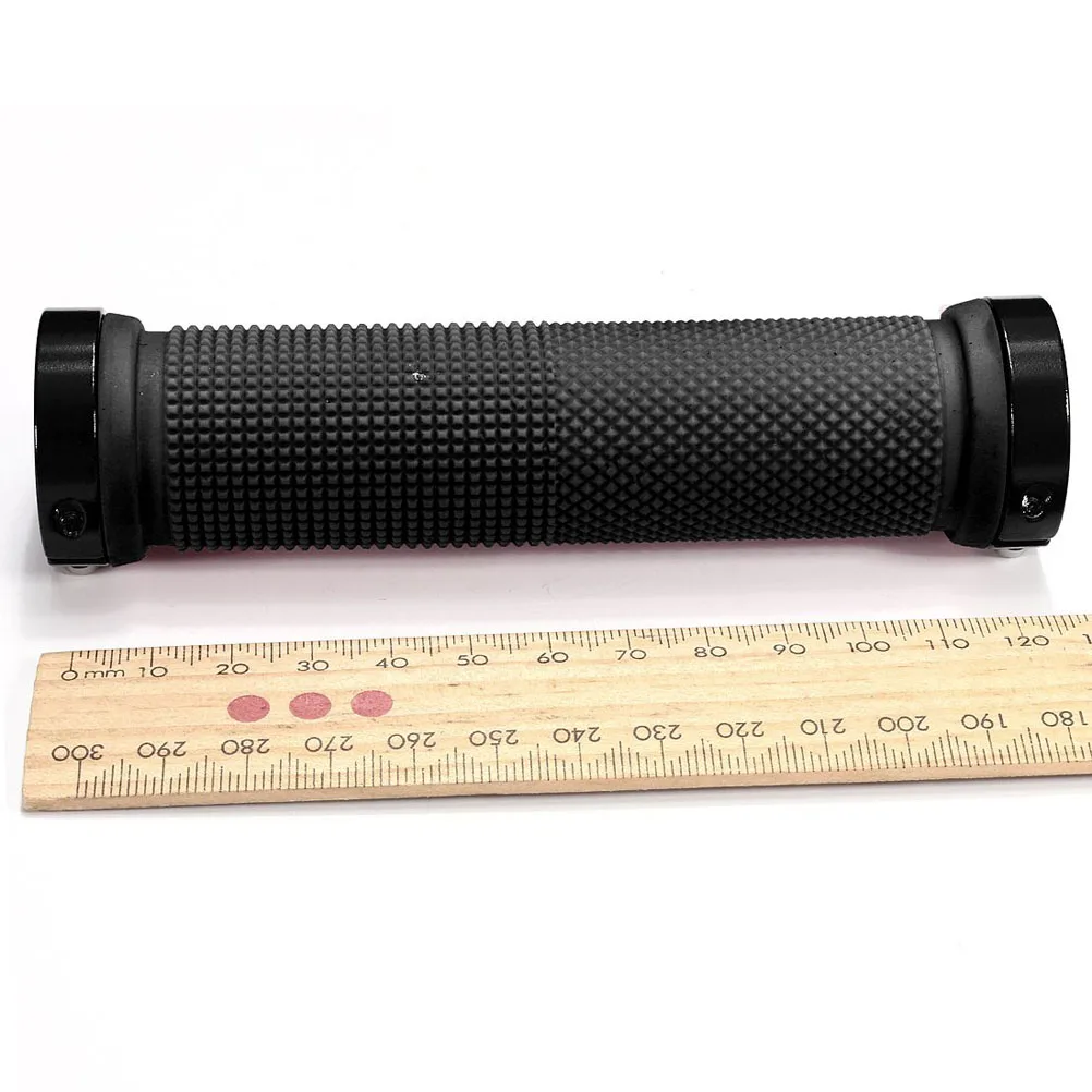 

Pair Bike Handlebar Grips Black Rubber Aluminum Non Slip Motorcycle Mountain Road Folding 12cm Length Handlebar Grips
