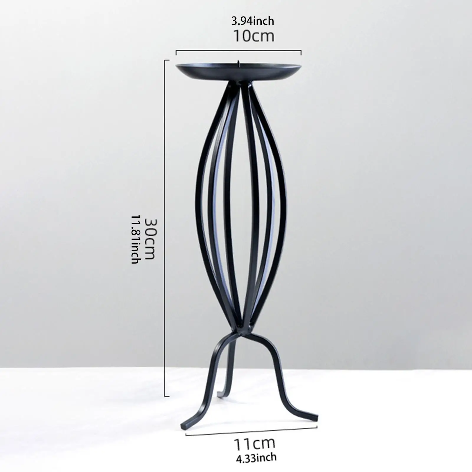 Metal Round Tray Candleholder Tea Light Holder Stable Creative Candle Stand for Pillar Candles Candlelight Dinner Home Decor