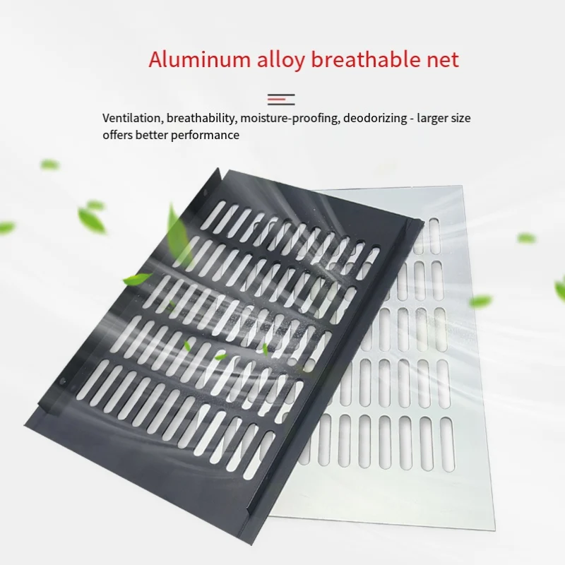 

1Pcs Alloy Breathable Mesh Rectangular Flat Ventilation air Vent cabinet, Wardrobe Decorative Air vent Grille Width200-300 BIack
