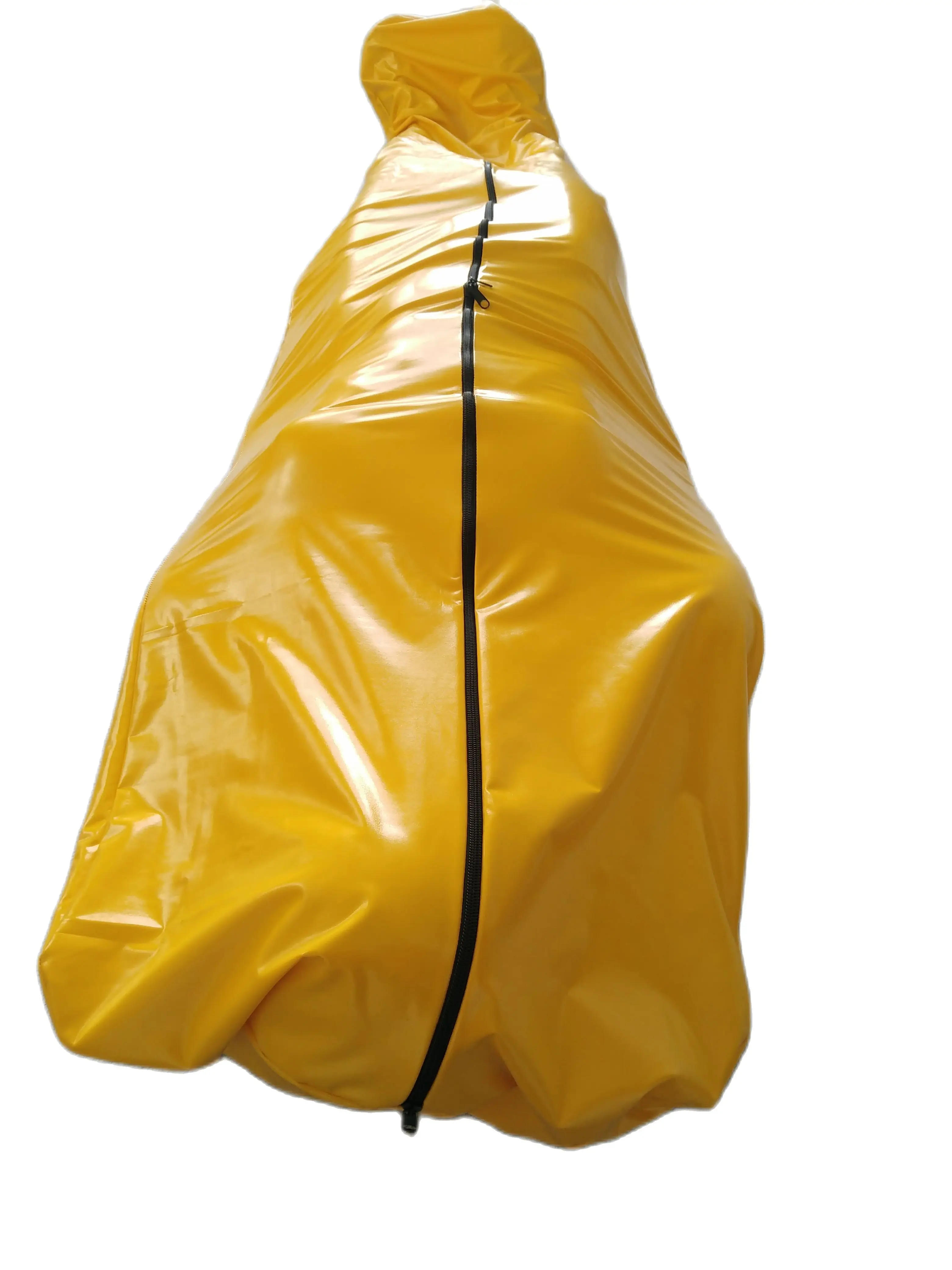 Pvc faux leather mummy bodysuit Spandex Sleeping Bag Zentai Catsuits adults cosplay front 3-ways zipper bodybag Stage Props - Image 2
