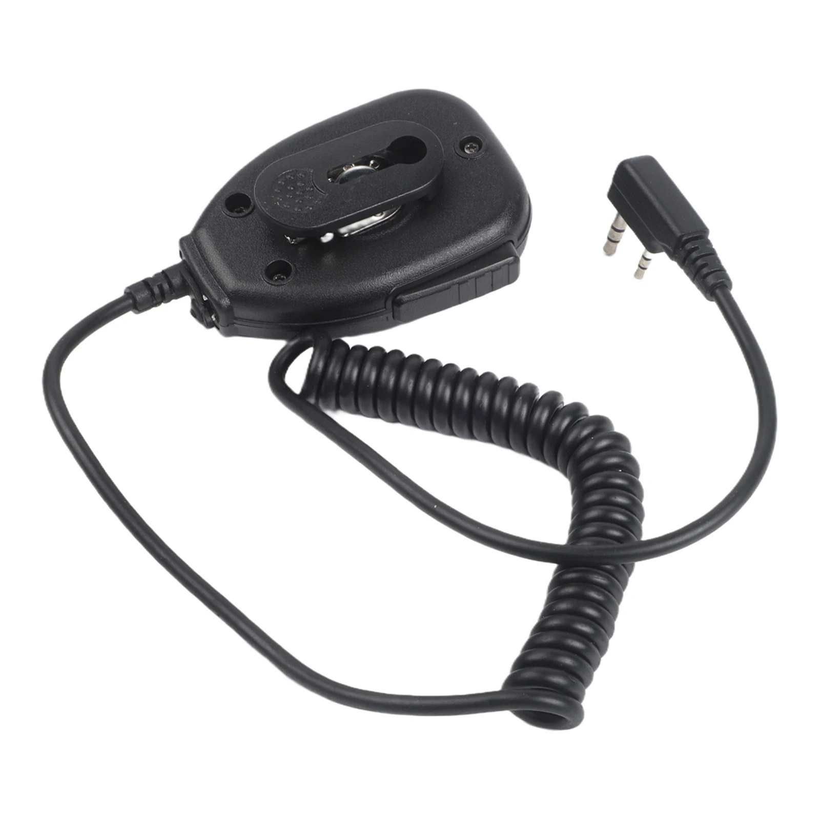 

Two Way Radio PTT Speaker Mic Headphone Output With Auto-mute Spring Clip Clip On Speaker Microphone Accessory