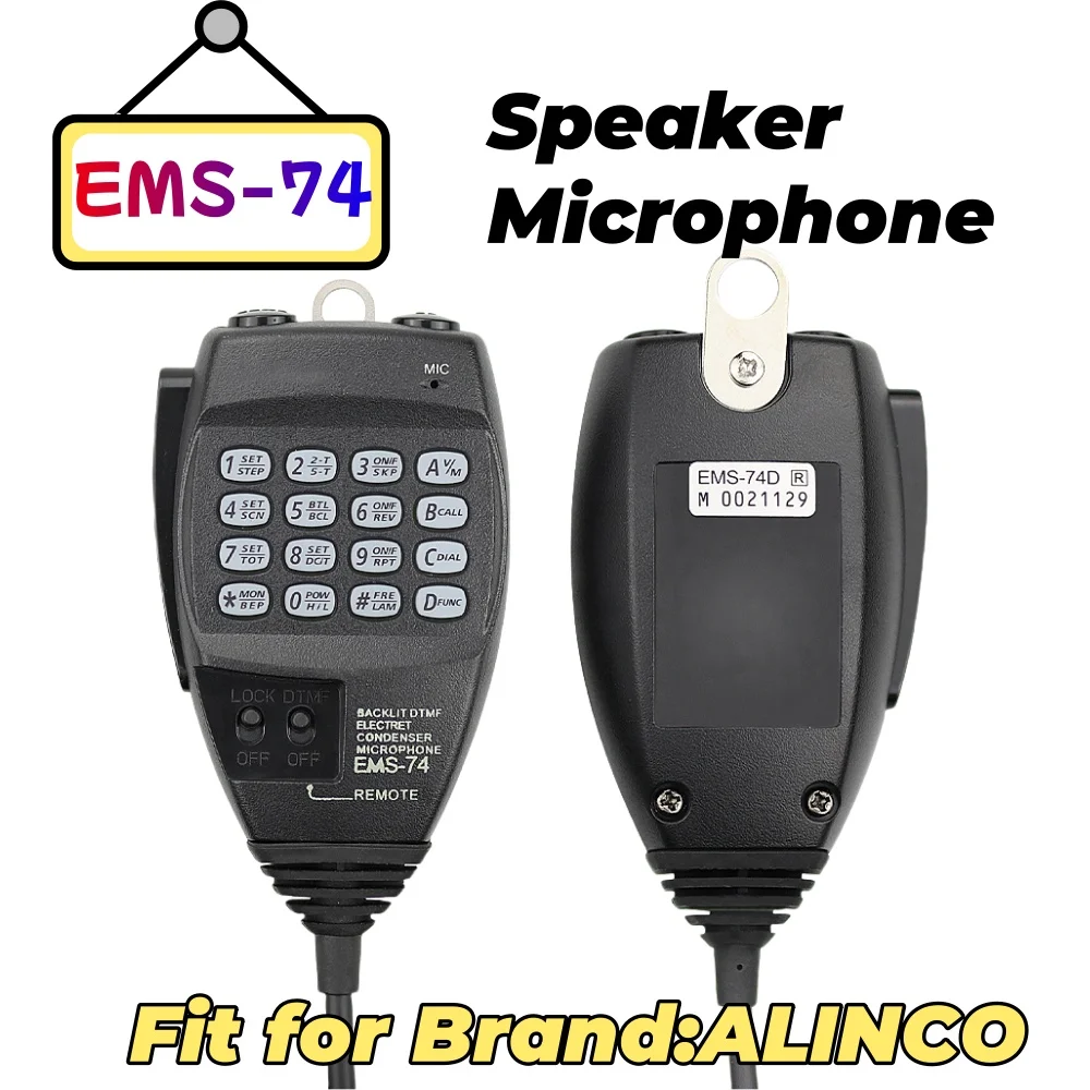 EMS-74 8Pin Backlit Speaker Microphone for ALINCO DR-430 DR-635 DR-620 DR-620C DR-135 DR-138 DR-235 DR-435 DR-438 Car Radio