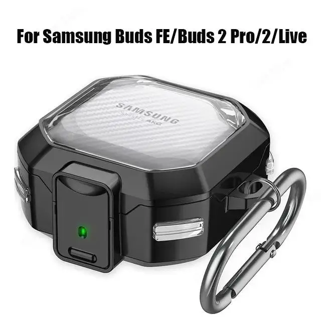 For Samsung Galaxy Buds 2 Pro Buds FE Buds Live Case Clear Carbon Fiber Cover For Samsung Buds2 Pro buzz 2 Pro live buzz2 Cases