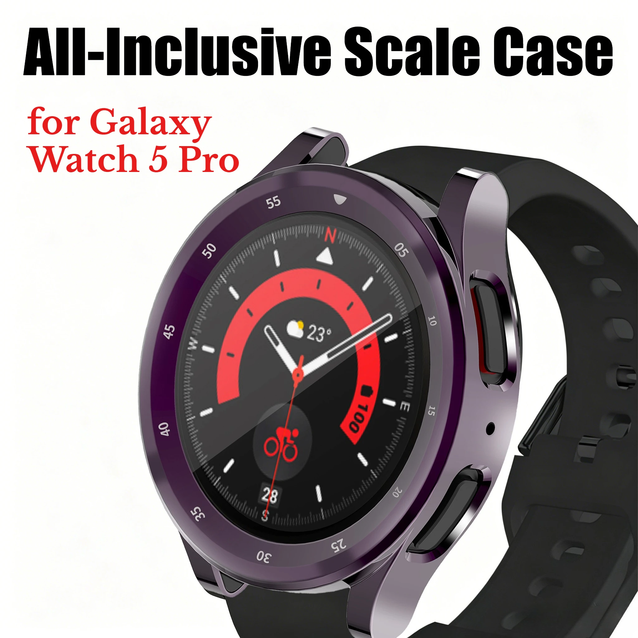 Hard TPU Protector Case Cover Protective Edge Case Compatible with Samsung Galaxy Watch 5 Pro 45mm for Galaxy Watch 5 Pro