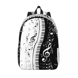 Aesthetic Piano Bag Musical Notes Backpack Unisex School Student Pianos Music Pianist Book Bags Boy Girl Canvas Daypack Gift