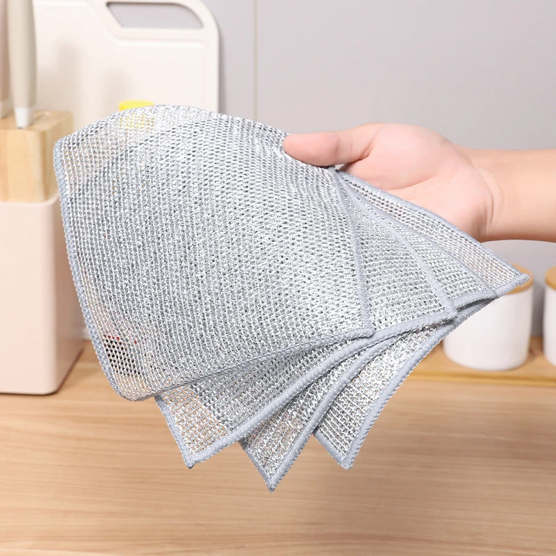 Steel Wire Dishcloth Non-stick Oil Dishcloth Replaces Steel Wool Cleaning Cloth