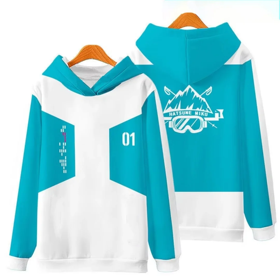 Hatsune Miku Anime Charakter Print Damen Winter Hoodie Gemütlich Weich Warm Pullover Sweatshirt Für Frauen Mädchen Niedliche Grafik Mode
