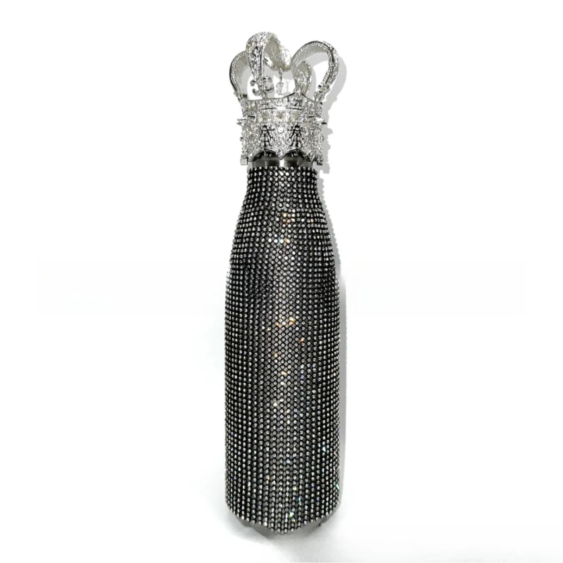

Large capacity crown thermos cup high-value creative water cup Internet celebrity rhinestone cup gift