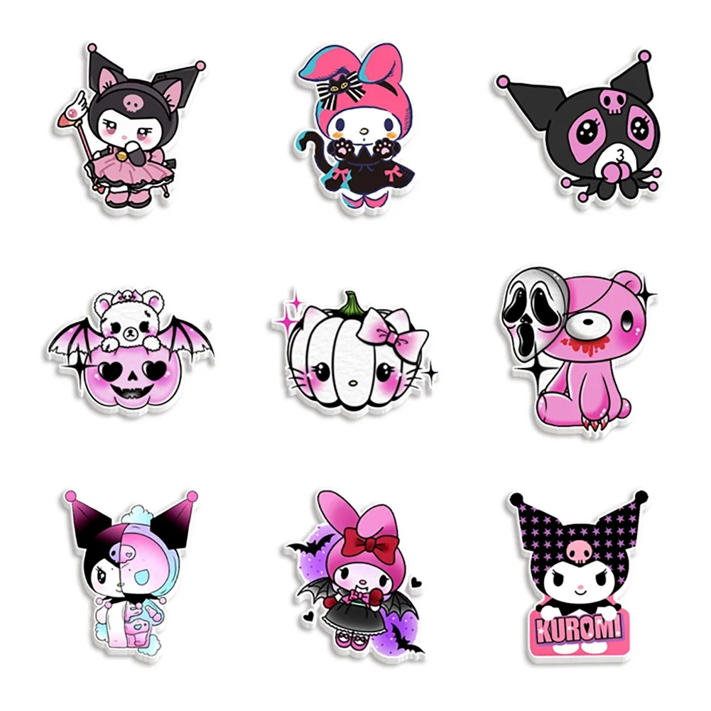 Wholesale Sanrio Halloween Keychain Charms Kuromi Flatback Planar For DIY Bag Headband 30 Pcs/lot