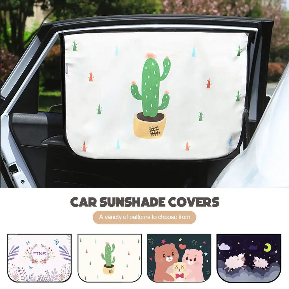 Cortina magnética para ventana de coche, parasol Universal de dibujos animados, protección UV para niños y bebés