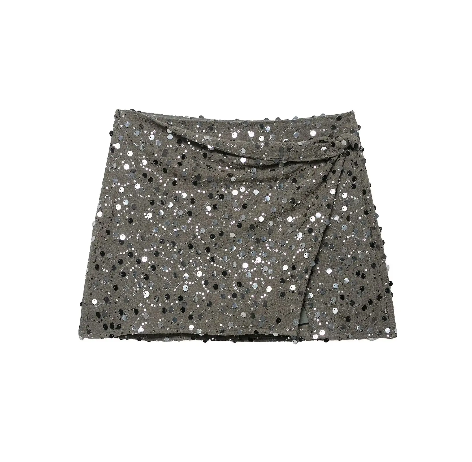Chic Elegant Sequin Mini Skorts Women Fashion Party Slim Sexy Female Short Skirts Summer Street Club Shining Lady Skirt