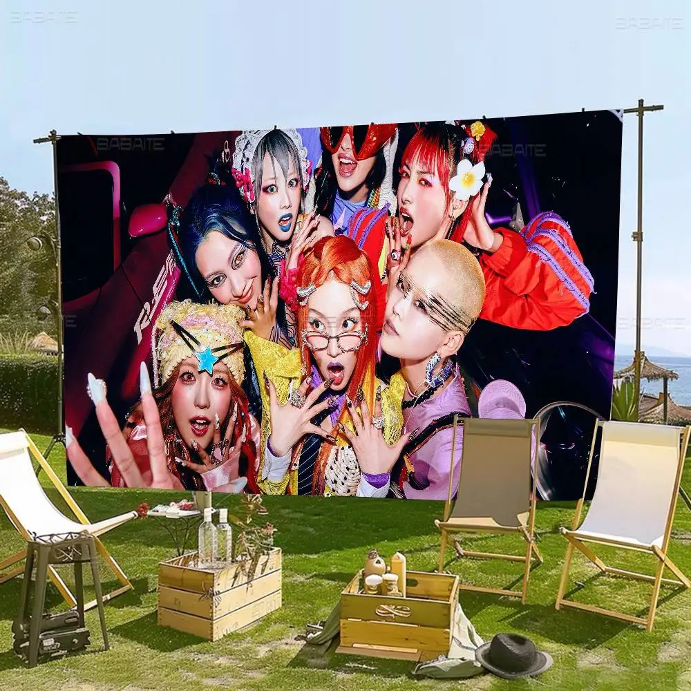 لافتات Kpop XG Girl Group Family Gatherings للجو الخارجي وديكورات التخييم #3