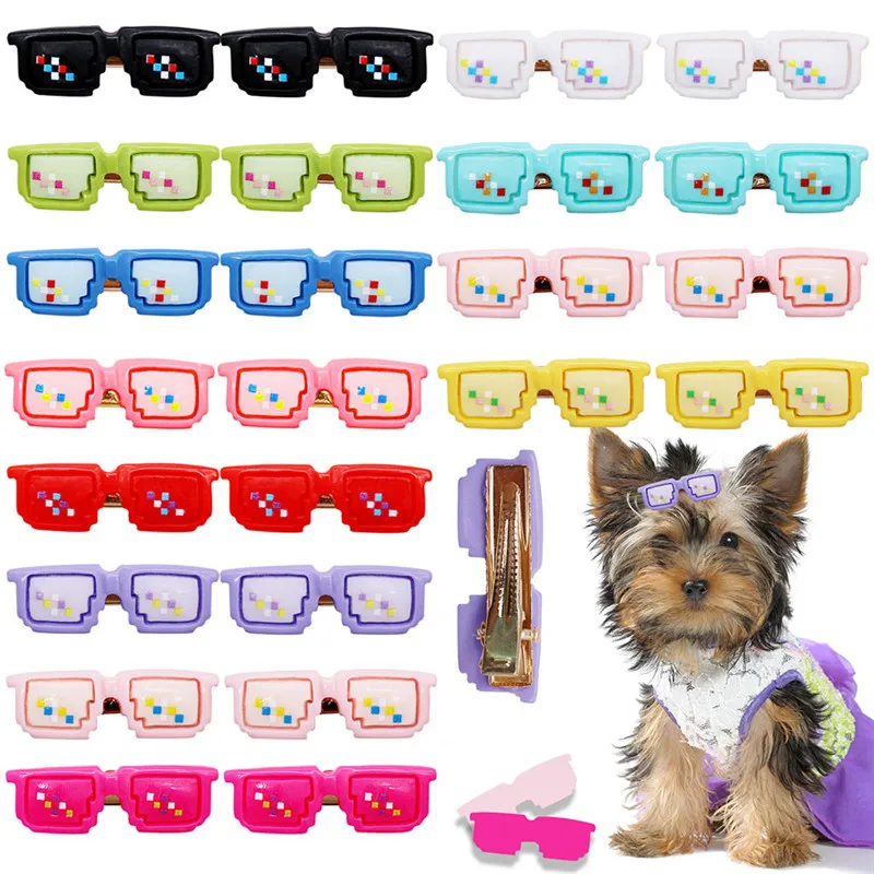 

New Dog Hair Clip Fashion Sunglasses Shaped Hair Clip for Small Dogs and Cats Pet Grooming Accessories Puppy Bows Pet Supplies