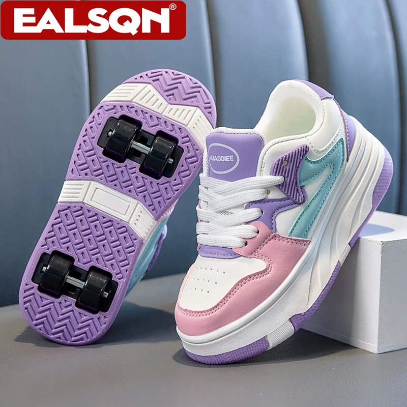 Ultra Light Children's Outdoor Sports Roller Skates Shoes Walking Shoes With Four-wheel Detachable Student's Boy&Girl Gifts