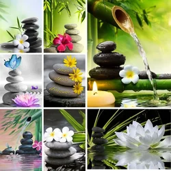 Diamond Painting Full Square Round Drill Balancing Zen Stones Cairn 5D DIY Embroidery Cross Stitch Kit Mosaic Spa Bathroom Decor