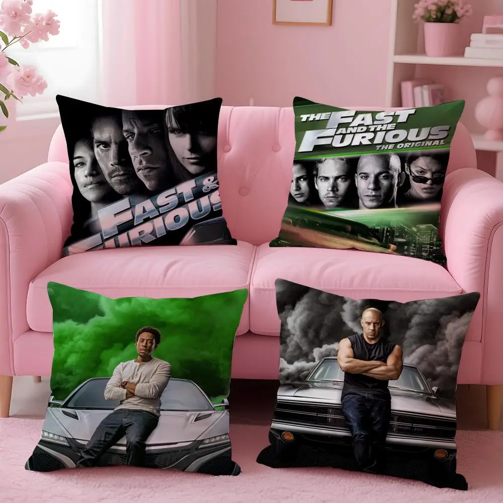 movie Fast & Furious Cushion Cover Soft Washable Pillowcase Cushion Cover for Sofa Bed Car Travel Office Home Decor