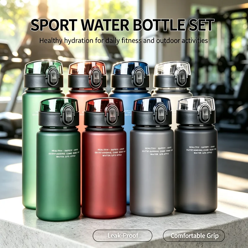 고품질 BPA 무첨가 스포츠 물병, 여행, 등산, 야외 활동 및 헬스장에서 사용하기 좋은 휴대용 누수 방지 물병, 400ml/560ml.